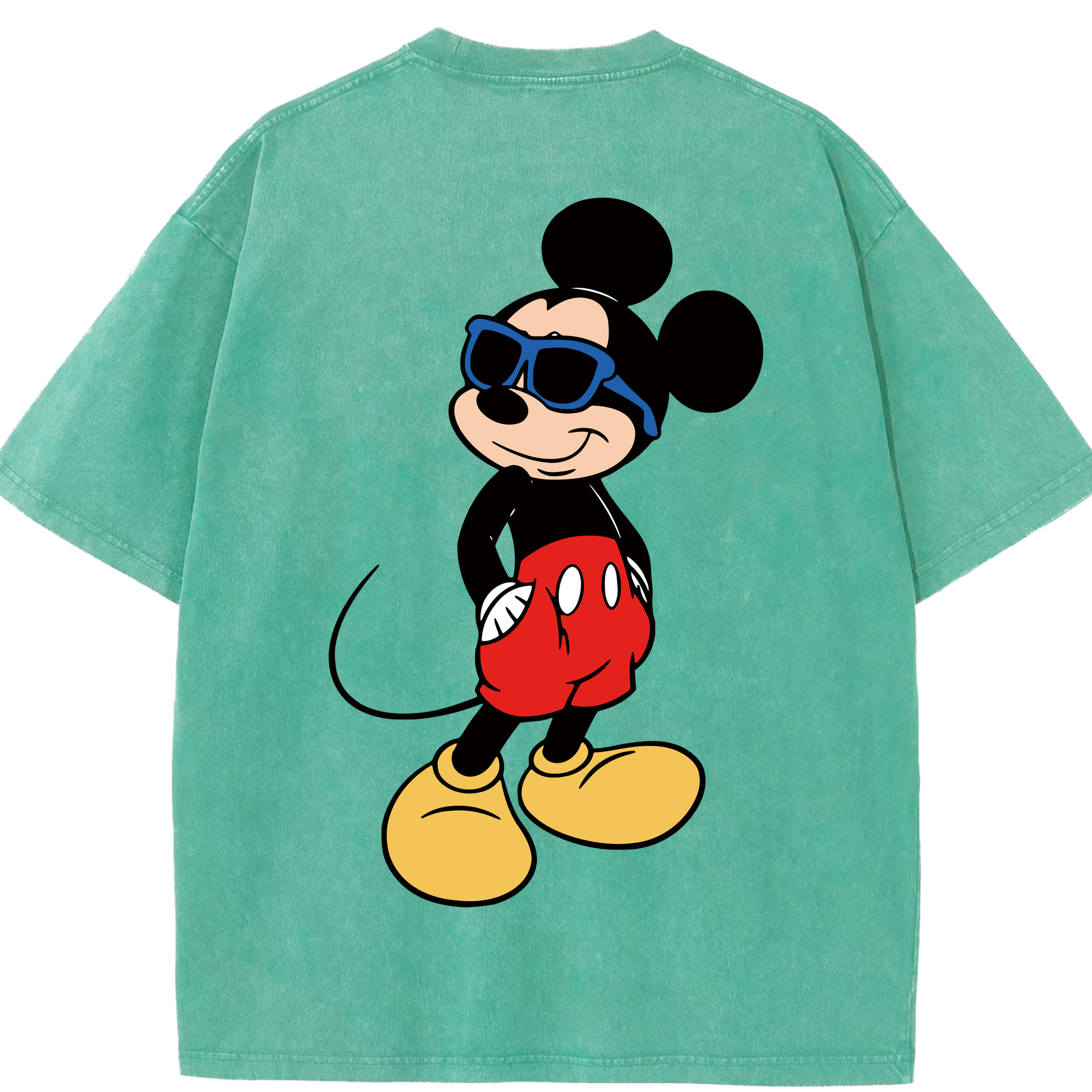 （画像用） ミッキーマウス Mickey Mouse 綿100% ヴィンテージ風 半袖Tシャツ（背面プリント）